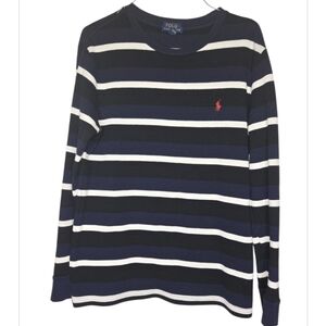 Ralph Lauren Polo Boys Stripe Thermal Knit Pullover Shirt Size XL 18-20
